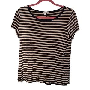 Halogen TShirt Black and Tan stripes